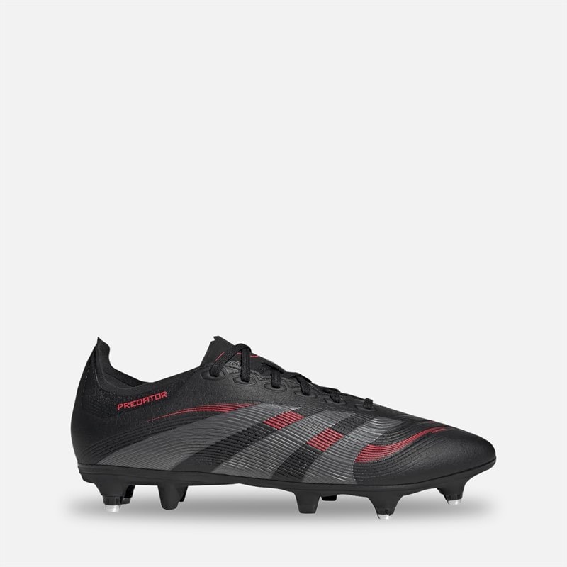 adidas Mens Predator League SG Soft Ground Football Boots Core Black/Grey Four/Lucid Red