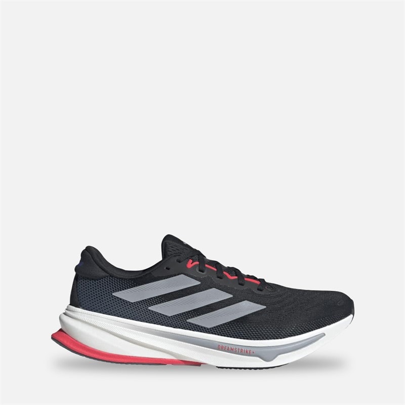 adidas Mens Supernova Rise 2 Neutral Running Shoes Core Black/Halo Silver/Lucid Red