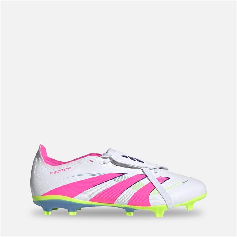 adidas Mens Predator League Tongue FG/MG Firm Ground/Multi Ground Football Boots Cloud White/Lucid Lemon/Lucid Pink