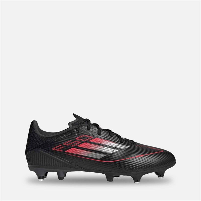 adidas Mens F50 League Stealth Victory Pack SG Soft Ground Football Boots Black/Iron Metallic/Lucid Red