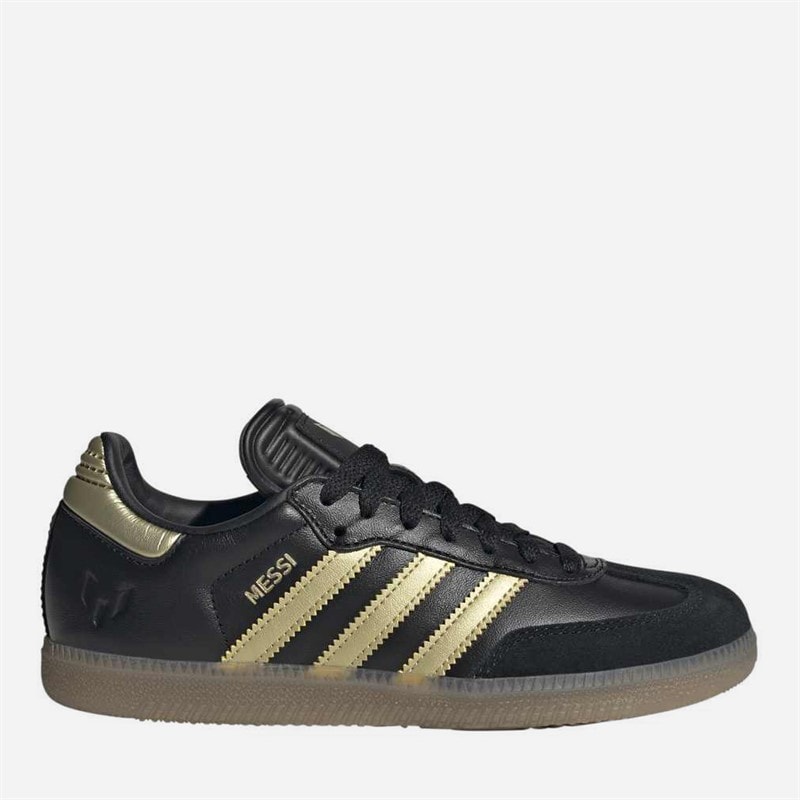 adidas Kids Samba Messi IN Indoor Football Boots Core Black/Gold Metallic/Gum