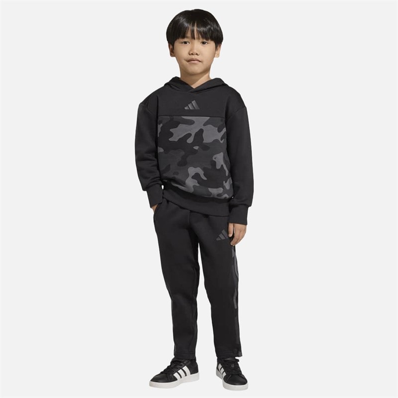 adidas Kids Seasonal Essentials Camo Tracksuit Black/Carbon