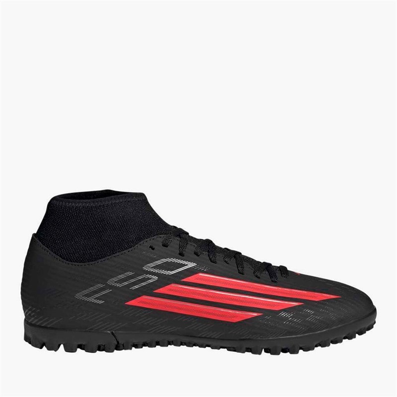adidas Mens F50 Club Mid Cut Stealth Victory Pack TF Astro Football Boots Core Black/Lucid Red/Black
