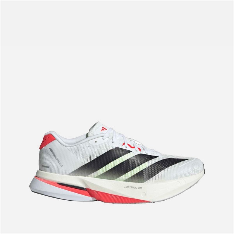 adidas Womens Adizero Boston 13 Lightstrike Pro Neutral Running Shoes Cloud White/Core Black/Lucid Red