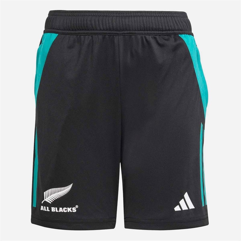 adidas Junior NZR New Zealand All Blacks Gym Shorts All Black/Pure Teal