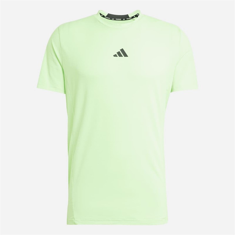 adidas Mens Designed For Training Workout T-Shirt Lime Burst