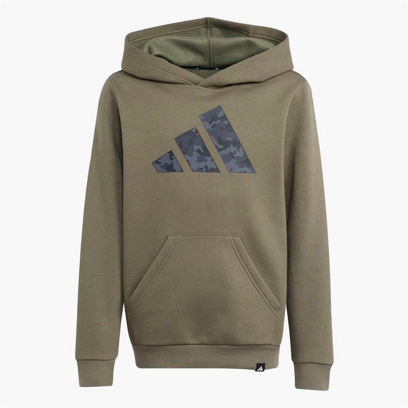 adidas Junior Boys Camo Graphic Hoodie Olive Strata
