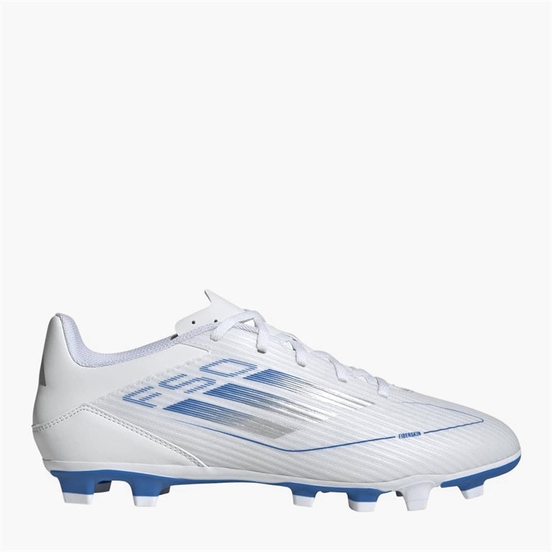 adidas Mens F50 Club Polar Victory Pack FG Firm Ground Football Boots White/Silver Metallic/White