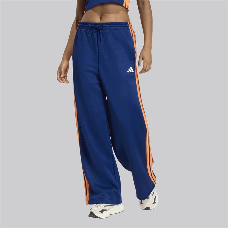 adidas Womens Stadium 3-Stripes Track Pants Dark Blue/Pure Orange/Off White