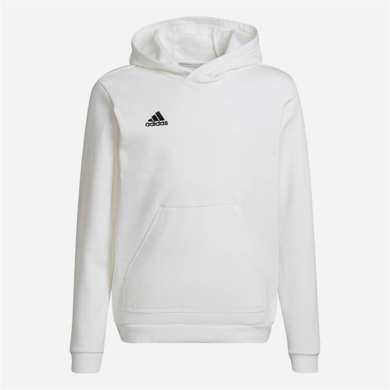 adidas Junior Boys Entrada 22 Pullover Hoodie White/Black