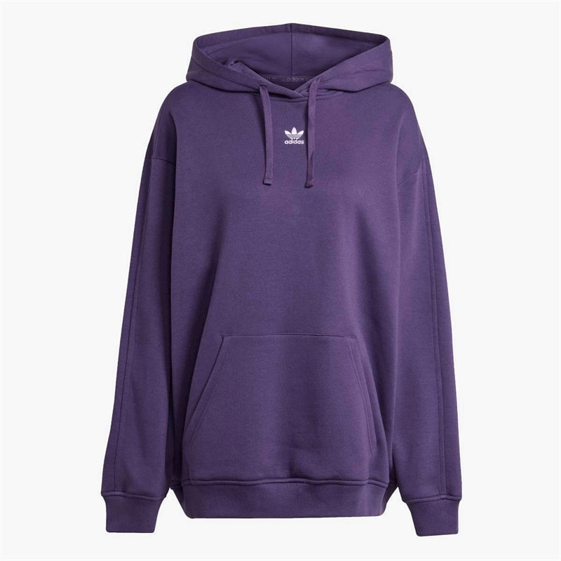 adidas Originals Womens Essentials Oversized Fleece Hoodie Aurora Plum