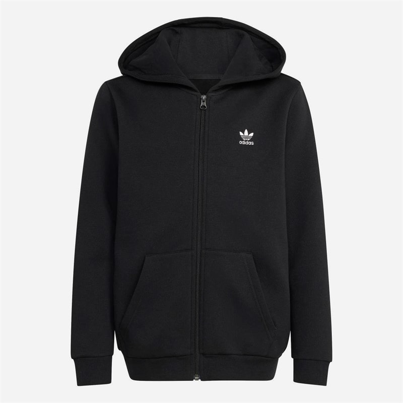 adidas Originals Junior Trefoil Loose Fit Full Zip Hoodie Black