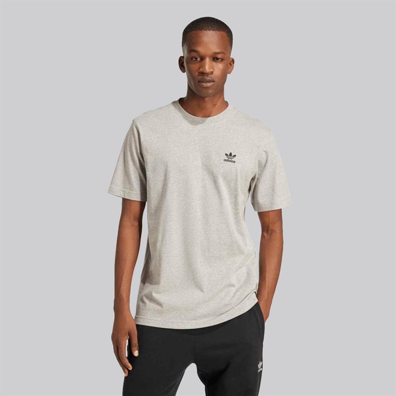 adidas Originals Mens Trefoil Essentials T-Shirt Medium Grey Heather