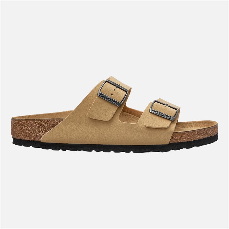 Birkenstock Mens Arizona Double Buckle Nubuck Sandals Latte Cream