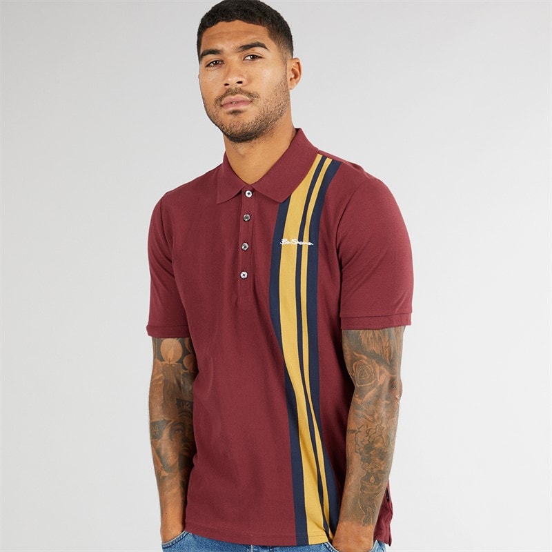 Ben Sherman Mens House Mod Polo Shirt Wine