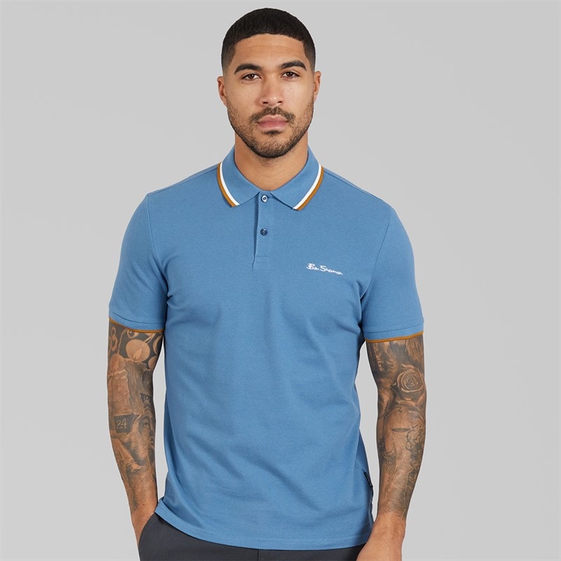 Ben Sherman Mens Twin Tipped Polo Shirt Airforce