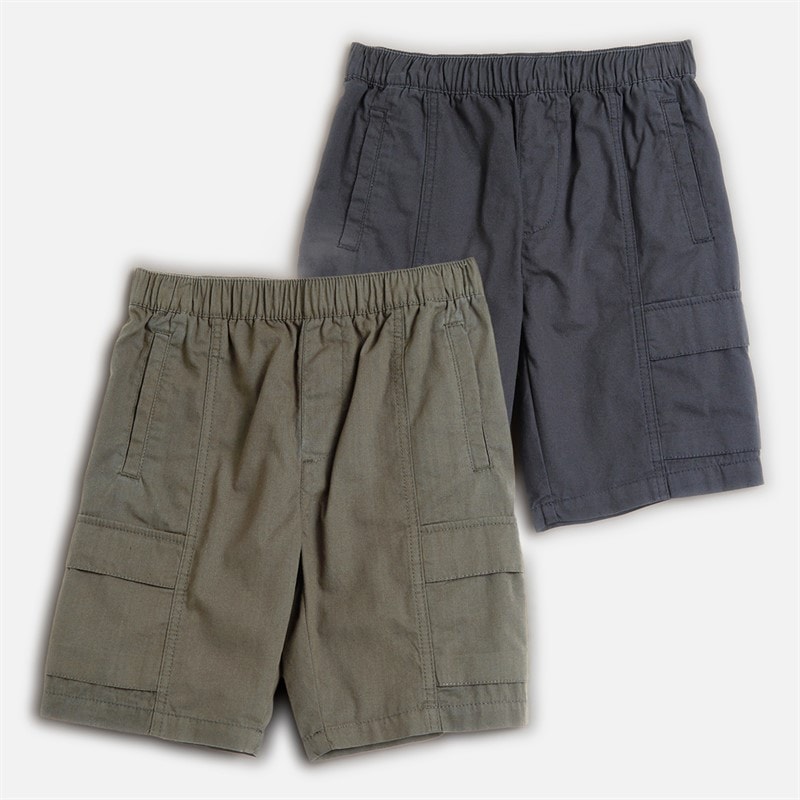 Brave Soul Boys Two Pack Cargo Shorts Navy/Grey Navy / Grey