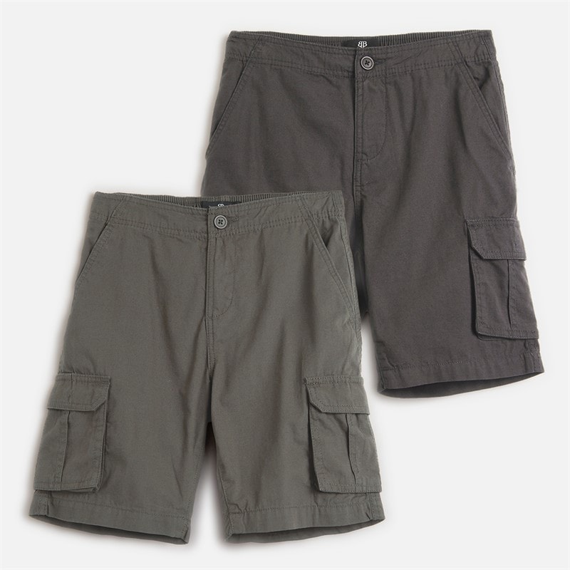 Brave Soul Boys Two Pack Cargo Shorts Dark Grey/Navy Dark Grey / Navy