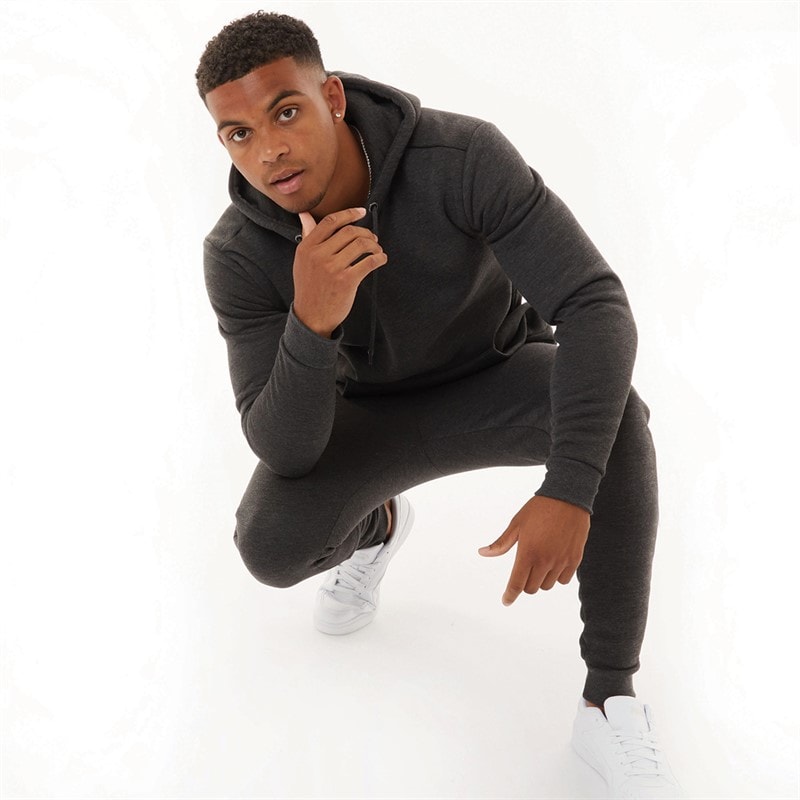 Brave Soul Mens Stark Tracksuit Dark Charcoal Marl