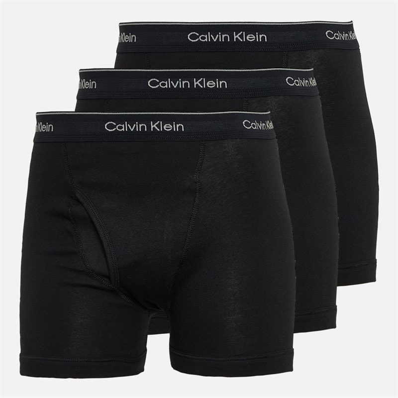 Calvin Klein Mens Cotton Stretch Three Pack Boxer Briefs Black
