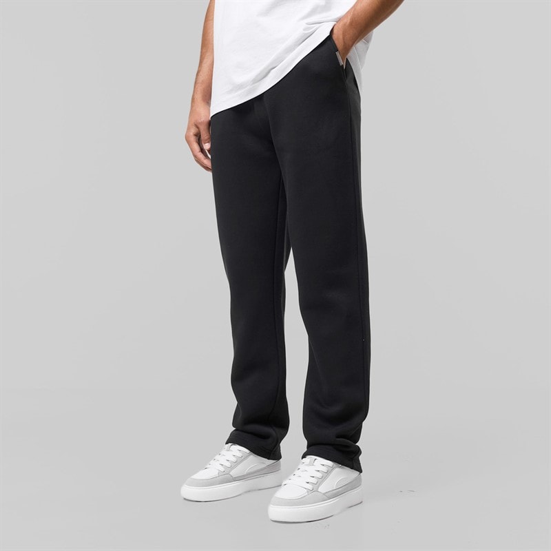 Closure London Mens Relaxed Fit Open Hem Joggers Black