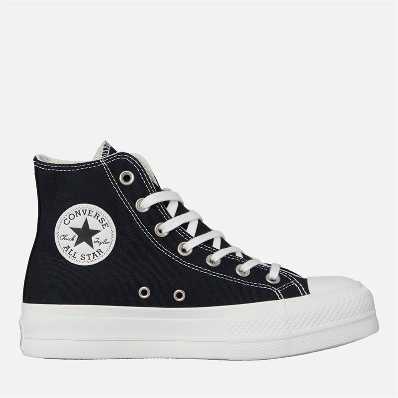 Converse Womens Chuck Taylor All Star Lift Platform Embroidered Crystals Trainers Black/Wintage White