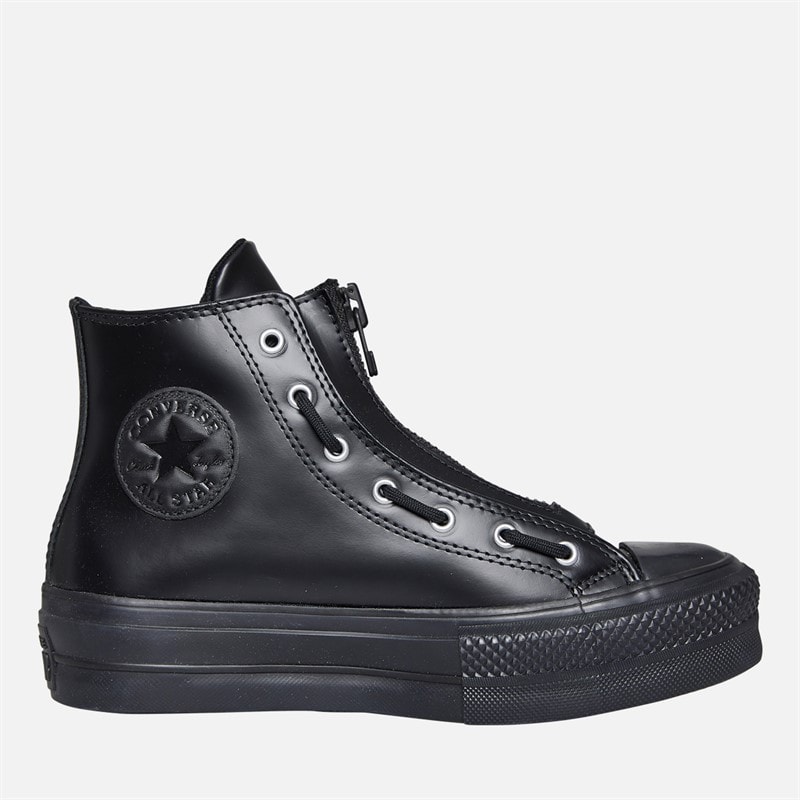 Converse Womens Chuck Taylor All Star Lift Hi Platform Leather Trainers Black/Total Eclipse/Black