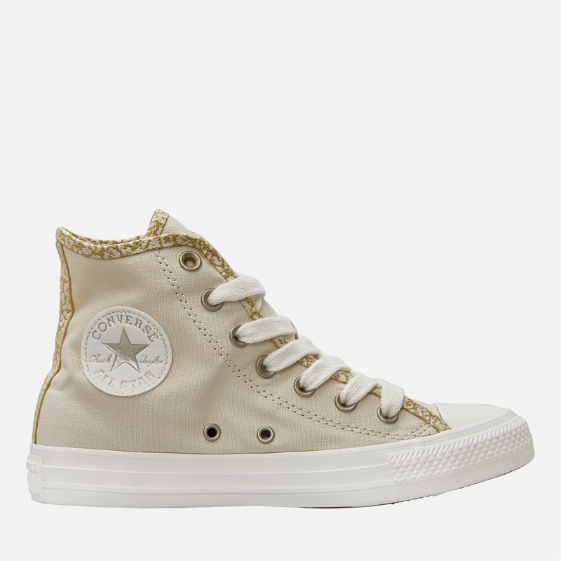 Converse Womens Chuck Taylor All Star Hi Leopard Trainers Natural Ivory/Light Gold/Egret