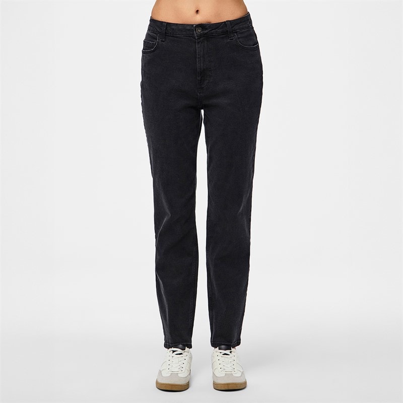 Pieces Womens Kesia Mom Jeans Black Denim