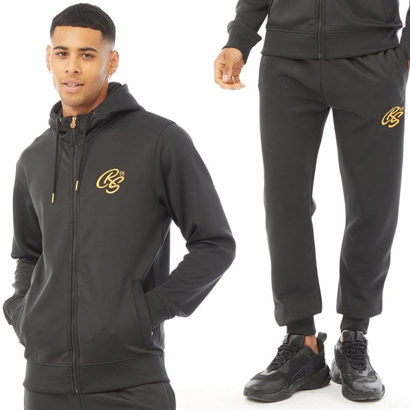 Crosshatch Mens Bradleys Tricot Tracksuit Black