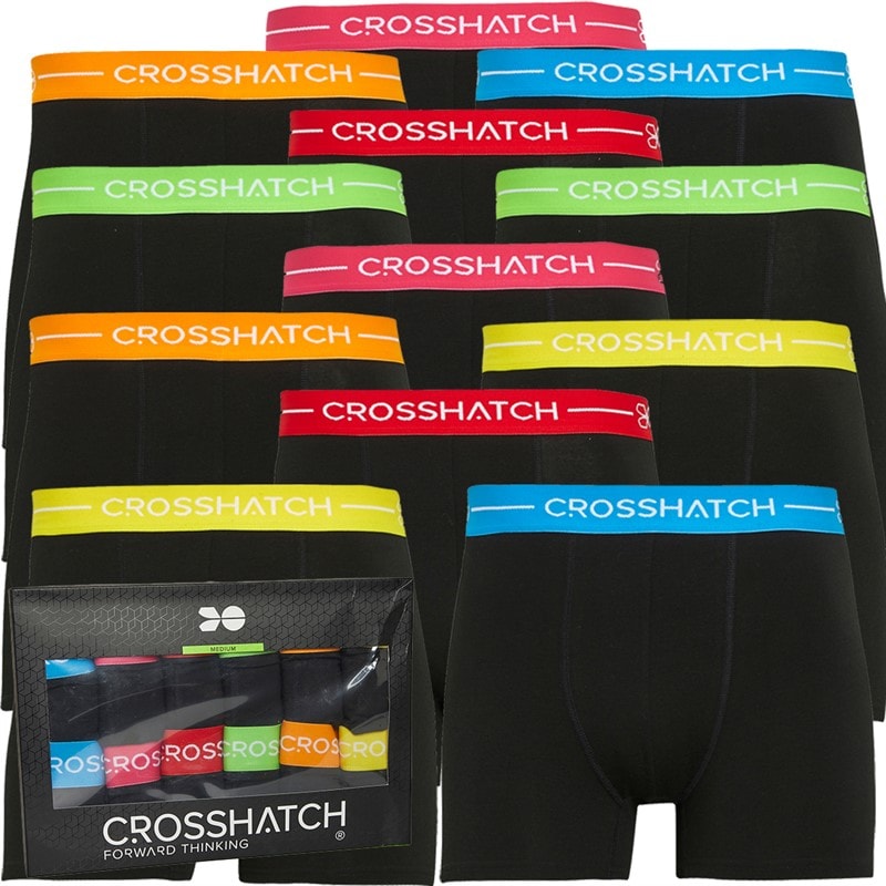 Crosshatch Mens Astral Twelve Pack Boxers Black