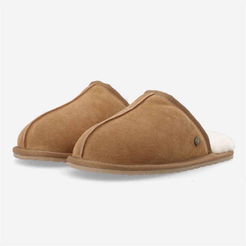Ca'Shott Womens Caslynn Home Suede Slippers Tan