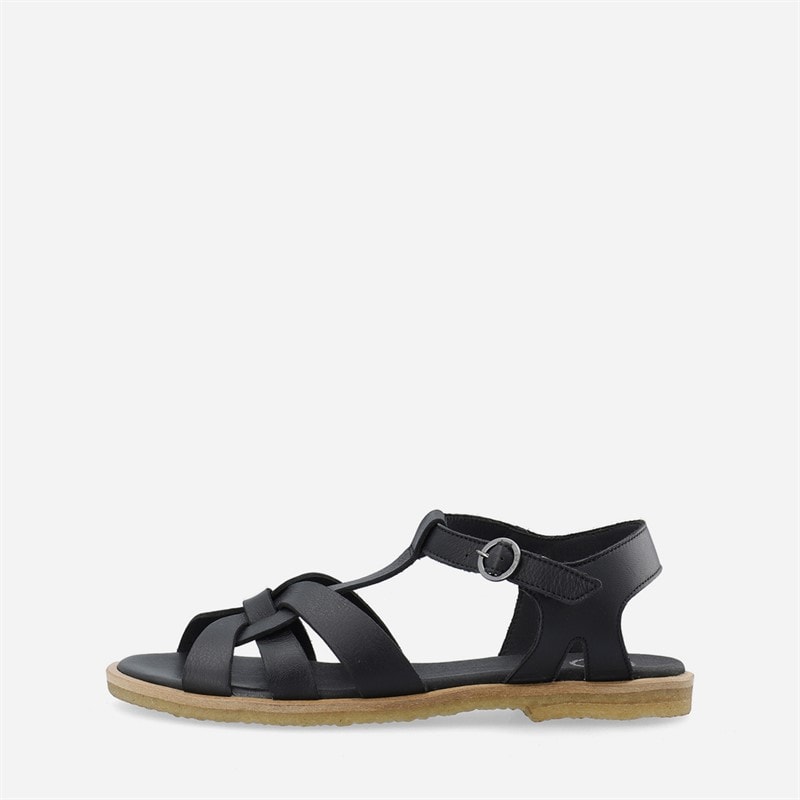 Ca'Shott Womens Casgitta Feminine Leather Sandals Black