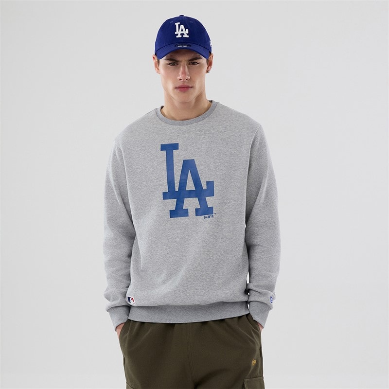 New Era Mens Los Angeles Dodgers Sweatshirt Grey Med