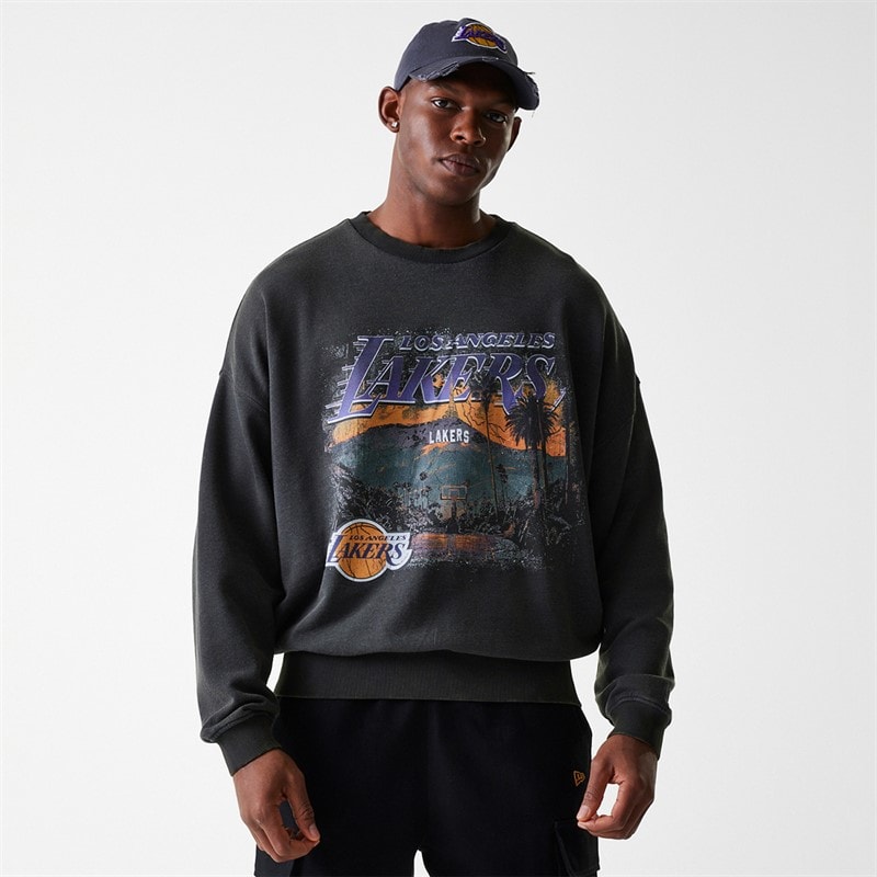 New Era Mens NBA Graphic Los Angeles Lakers Sweatshirt Whg