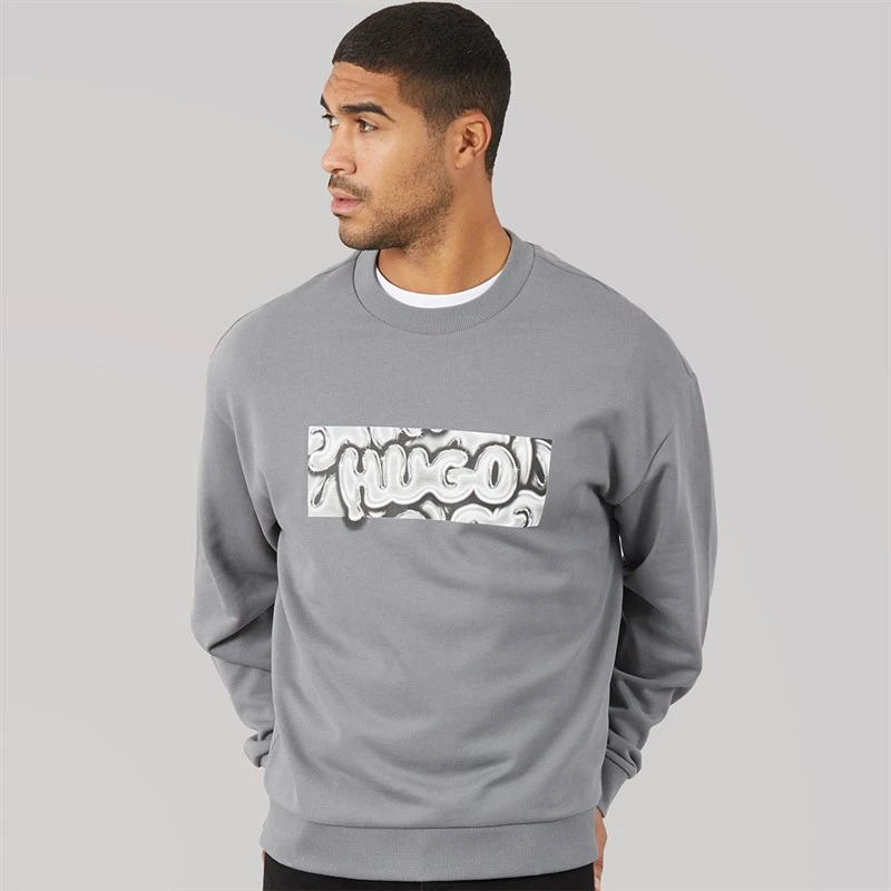 HUGO Mens Newirex Sweatshirt Medium Grey