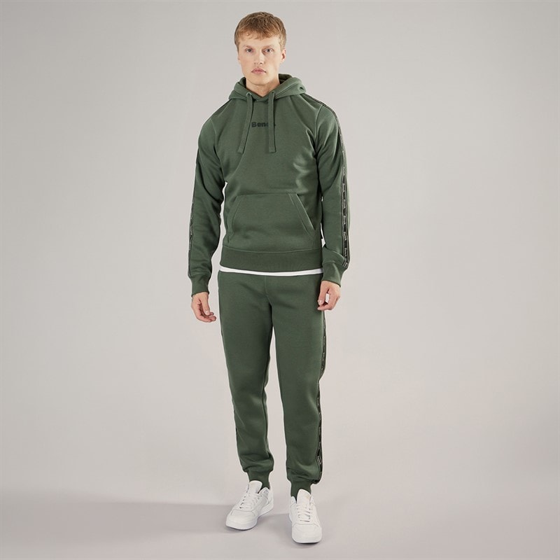 Bench Mens Guttell Tracksuit With Branded Tape Detail Khaki