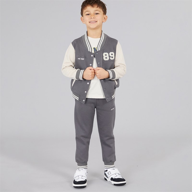Bench Boys Varsity Jacket And Joggers Set Grey