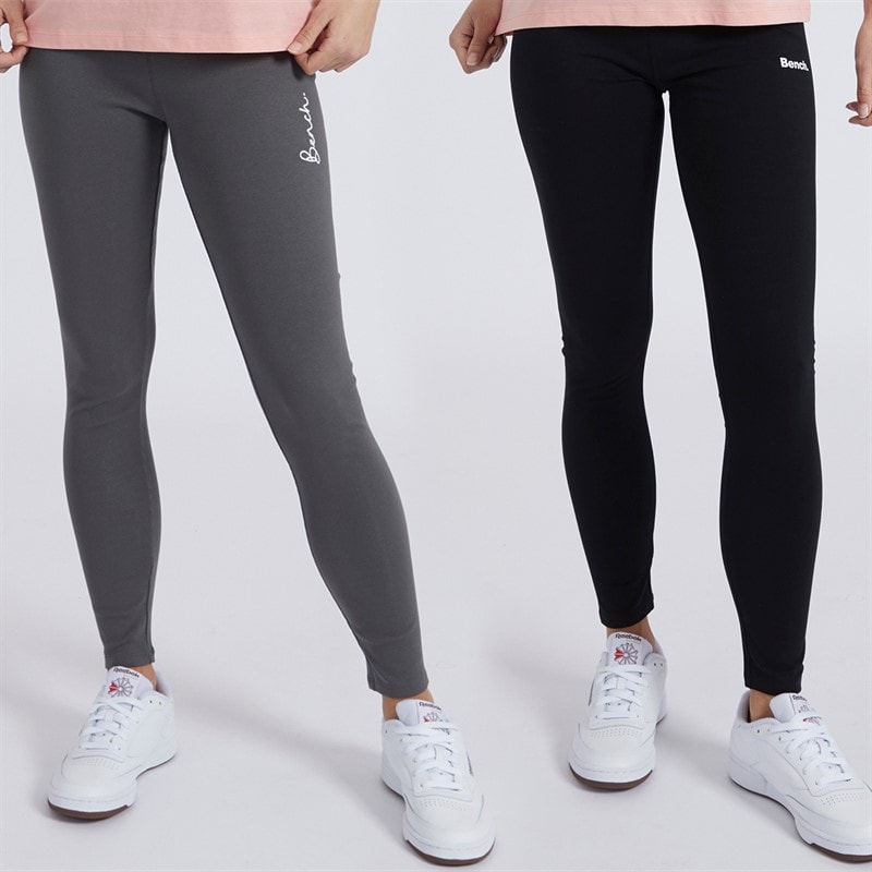 Bench Womens Tamna Two Pack Leggings Black/Charcoal