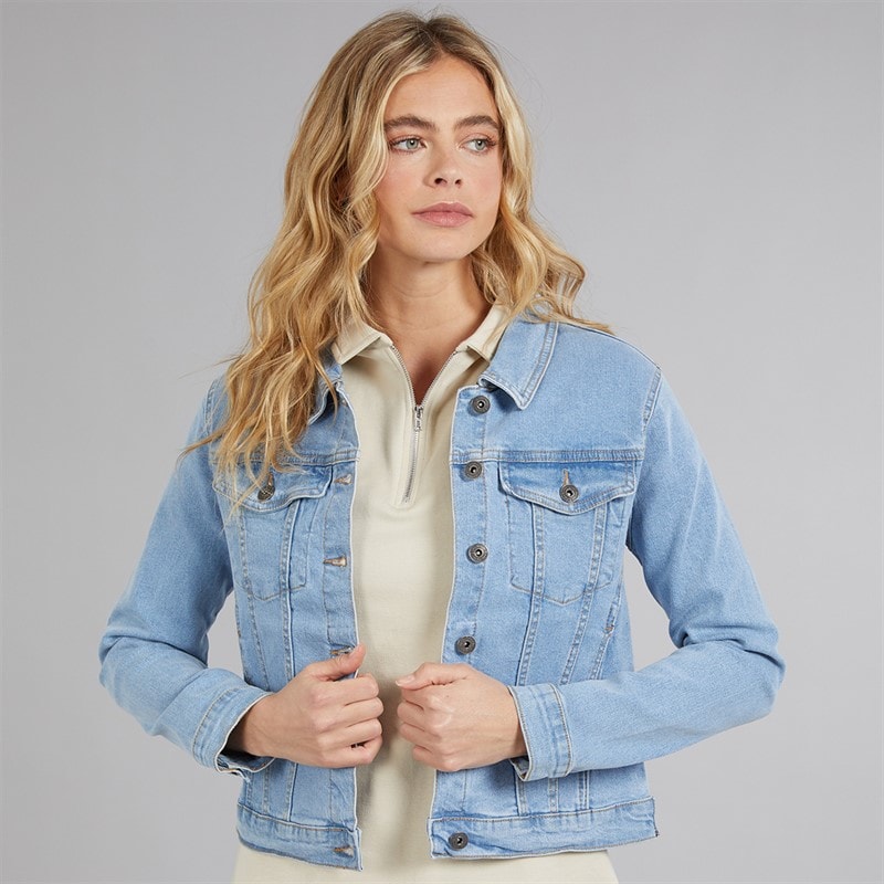Bench Womens Laura Denim Jacket Mid Blue