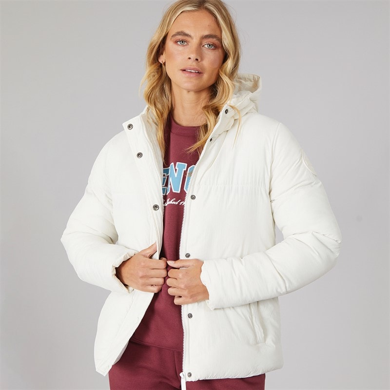 Bench Womens Willah Short Puffer Jacket Winter White