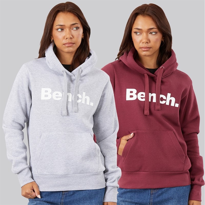 Bench Womens Two Pack Hoodies Grey Marl Cordovan