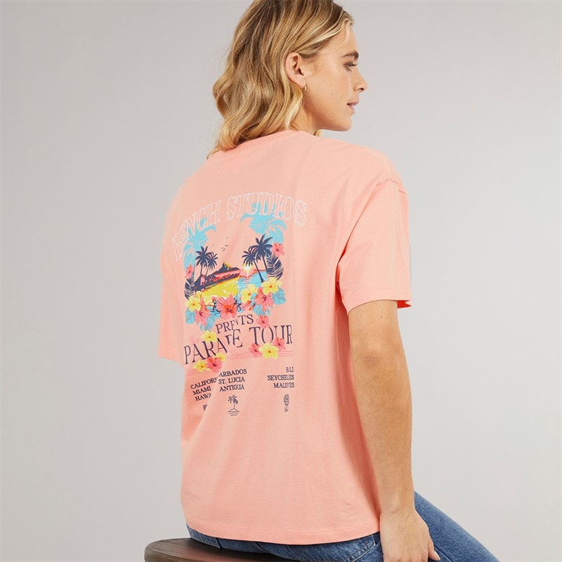 Bench Womens Craya T-Shirt Pink Coral