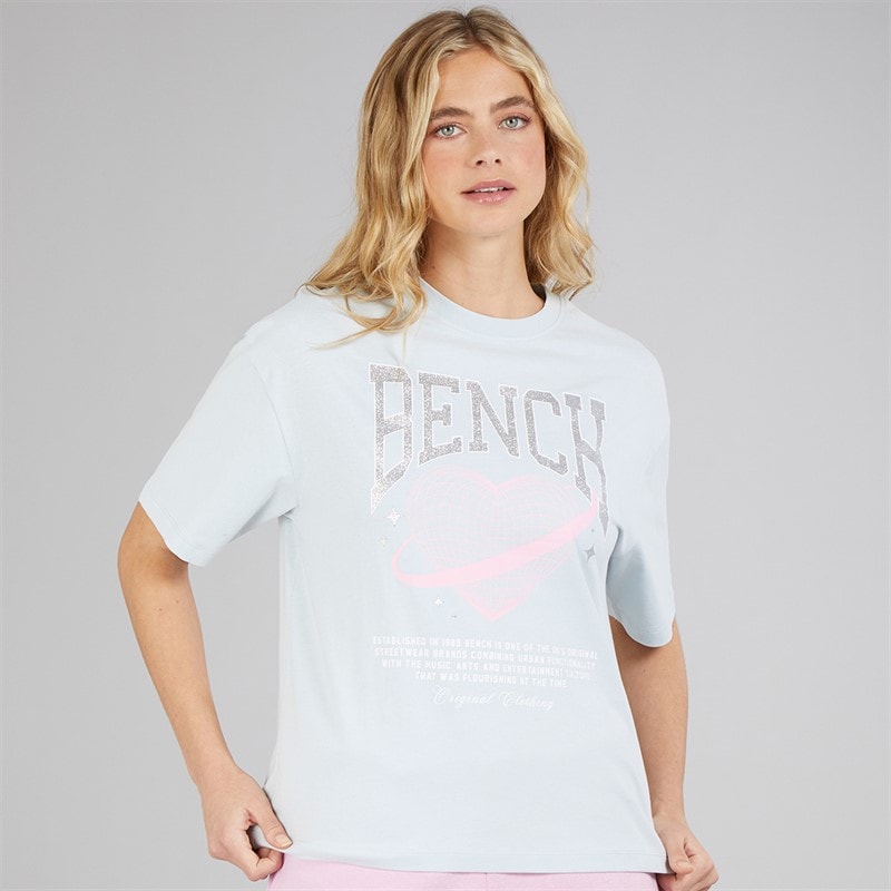 Bench Womens Jilen T-Shirt Light Blue