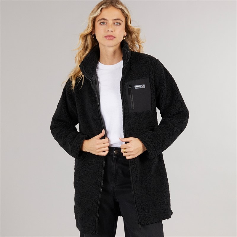 Bench Womens Akita Long Zip Fleece Black