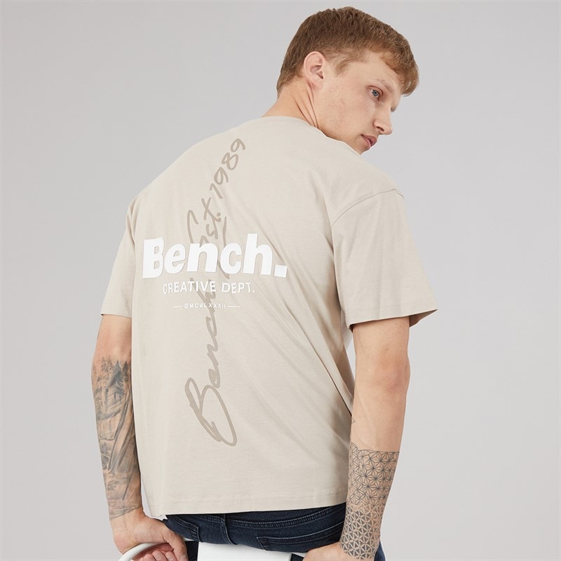 Bench Mens Terlon Oversized T-Shirt Stone Grey