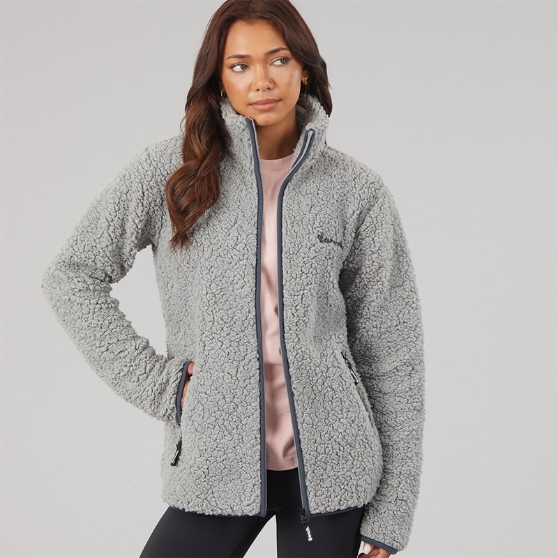Bench Womens Edition Sherpa Fleece Jacket Grey