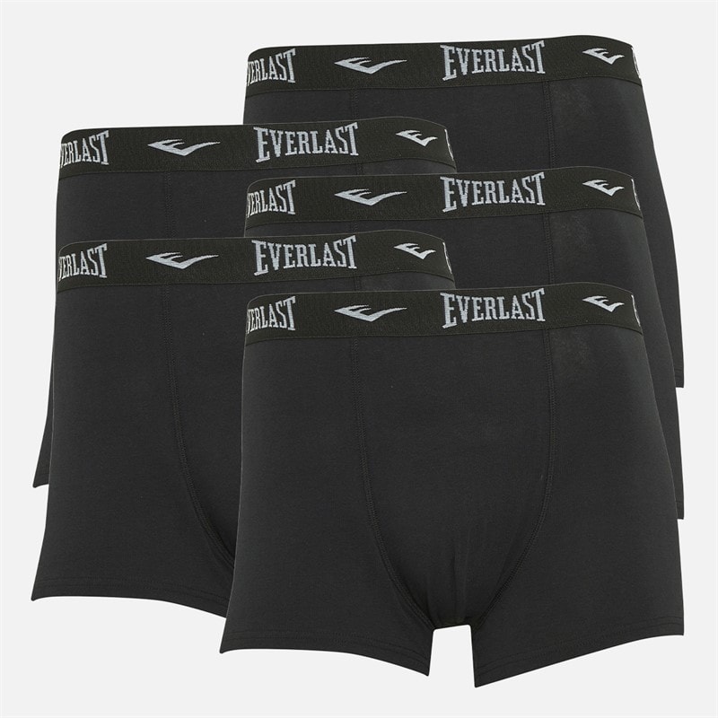 Everlast Mens Five Pack Boxers Black/Black