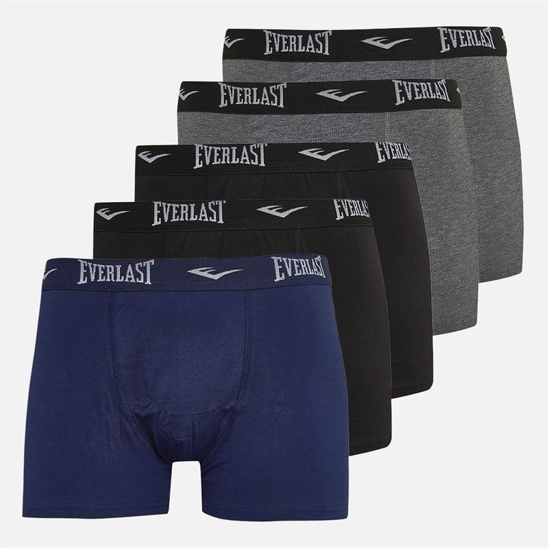 Everlast Mens Five Pack Boxers Black/Grey/Blue