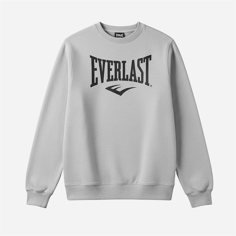 Everlast Mens Sweat Crew Neck Jumper Light Grey Melange